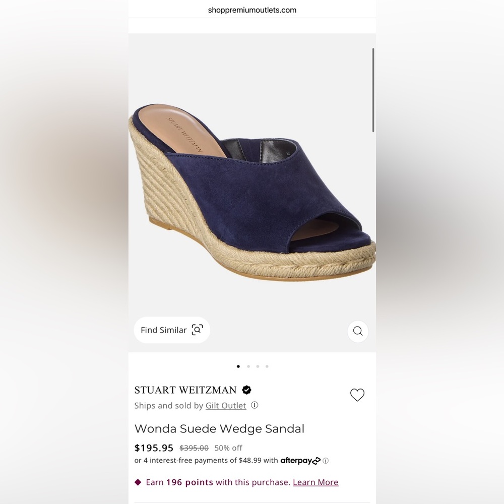 Stuart Weitzman Espadrille Wedge Sandal originally $395
